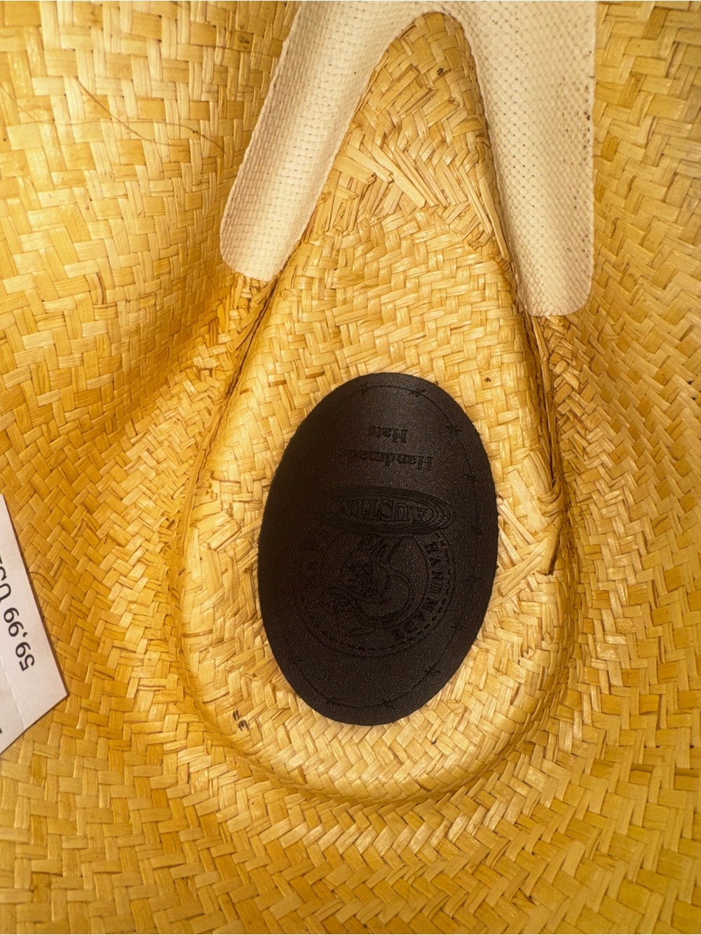 Women’s Straw Cowboy Hat in Tan with Dark Brown Trim - Picture 7 of 15